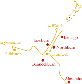 click on area to see description below Central Otago Wine Map
