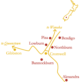 Central Otago Wine Map